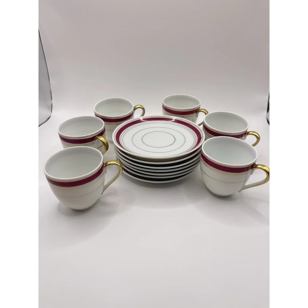 Vintage Porcleain EPIAG Tea Service Cup & Saucer Gilded Gold Trim